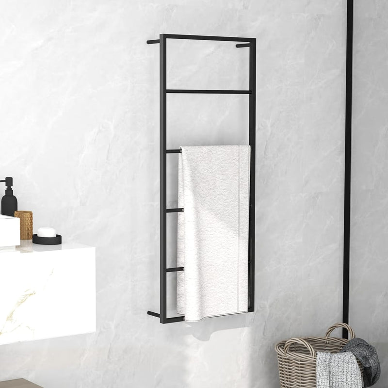 Afbeelding laden in galerijviewer, Vidaxl handdoekenrek 45x10x115 cm staal zwart
