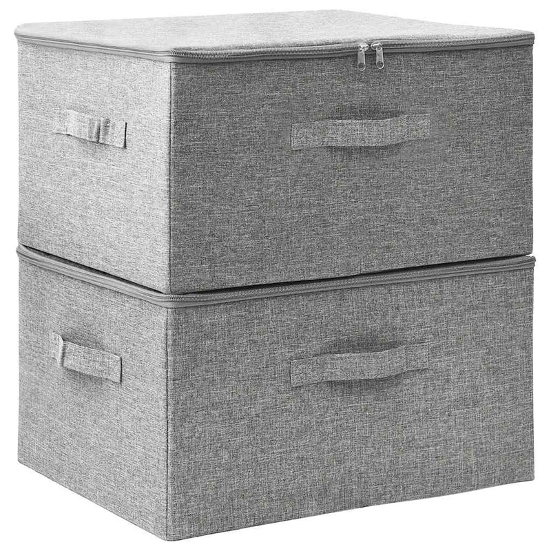 Afbeelding laden in galerijviewer, Vidaxl opbergboxen 2 st 43x34x23 cm stof grijs
