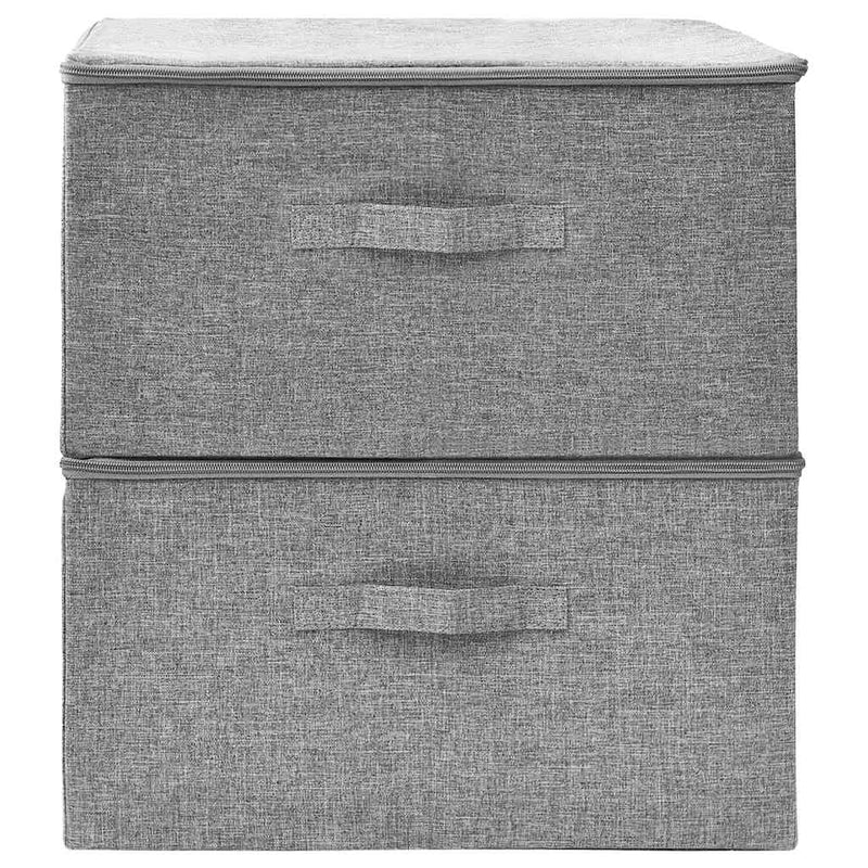 Afbeelding laden in galerijviewer, Vidaxl opbergboxen 2 st 43x34x23 cm stof grijs

