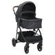 Vidaxl kinderwagen 2-in-1 staal antracietkleurig en zwart