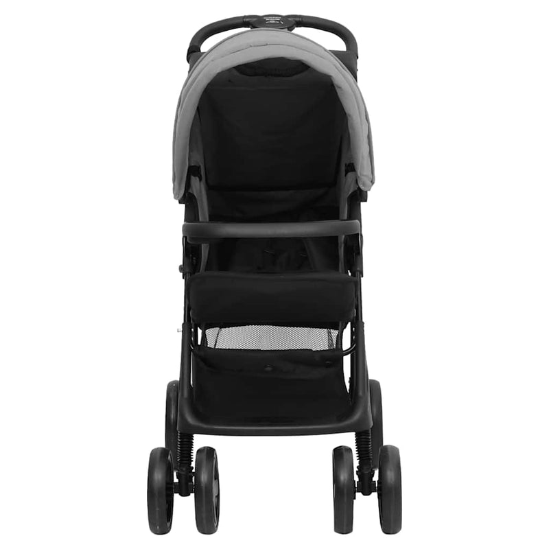 Afbeelding laden in galerijviewer, Vidaxl kinderwagen 2-in-1 staal lichtgrijs en zwart

