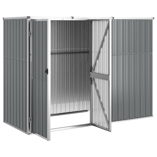 VidaXL Tuinschuur 225x89x161 cm gegalvaniseerd staal grijs