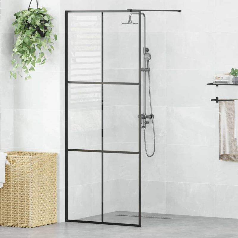 Afbeelding laden in galerijviewer, Vidaxl inloopdouchewand 80x195 cm esg-glas transparant en zwart

