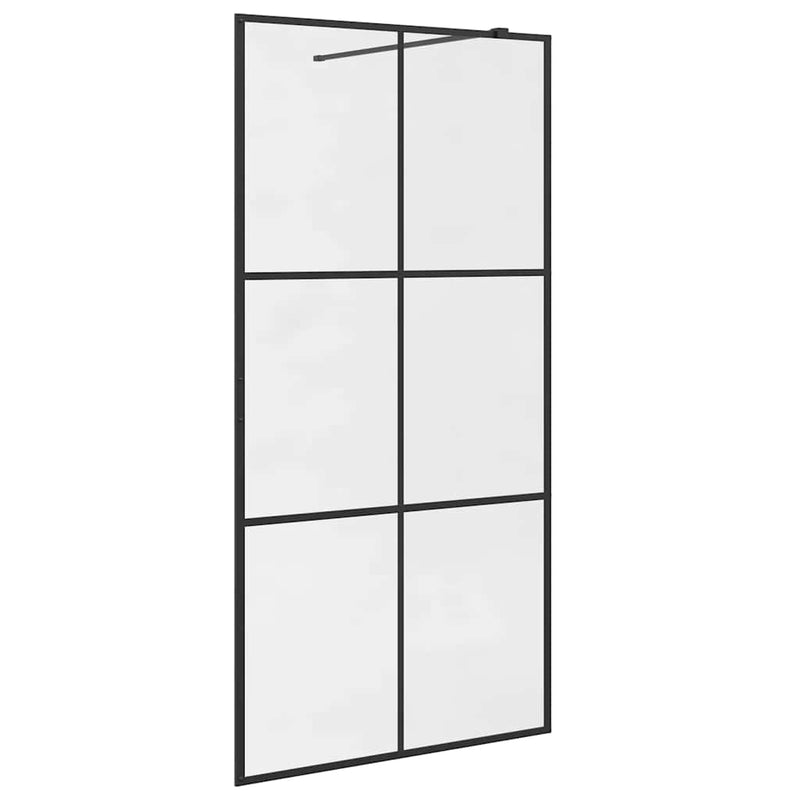 Afbeelding laden in galerijviewer, Vidaxl inloopdouchewand 100x195 cm esg-glas transparant en zwart
