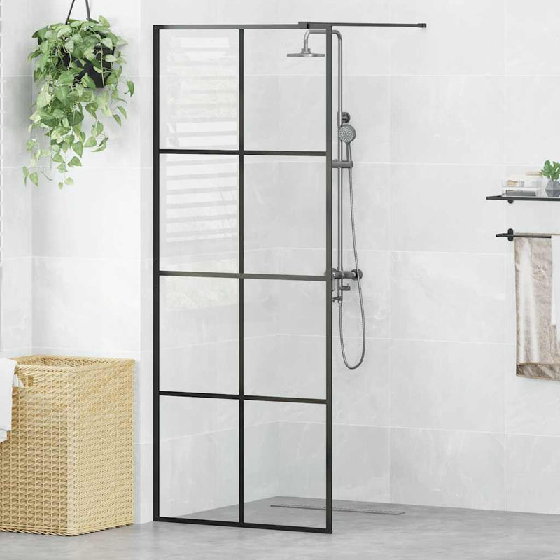 Afbeelding laden in galerijviewer, Vidaxl inloopdouchewand 80x195 cm esg-glas transparant en zwart
