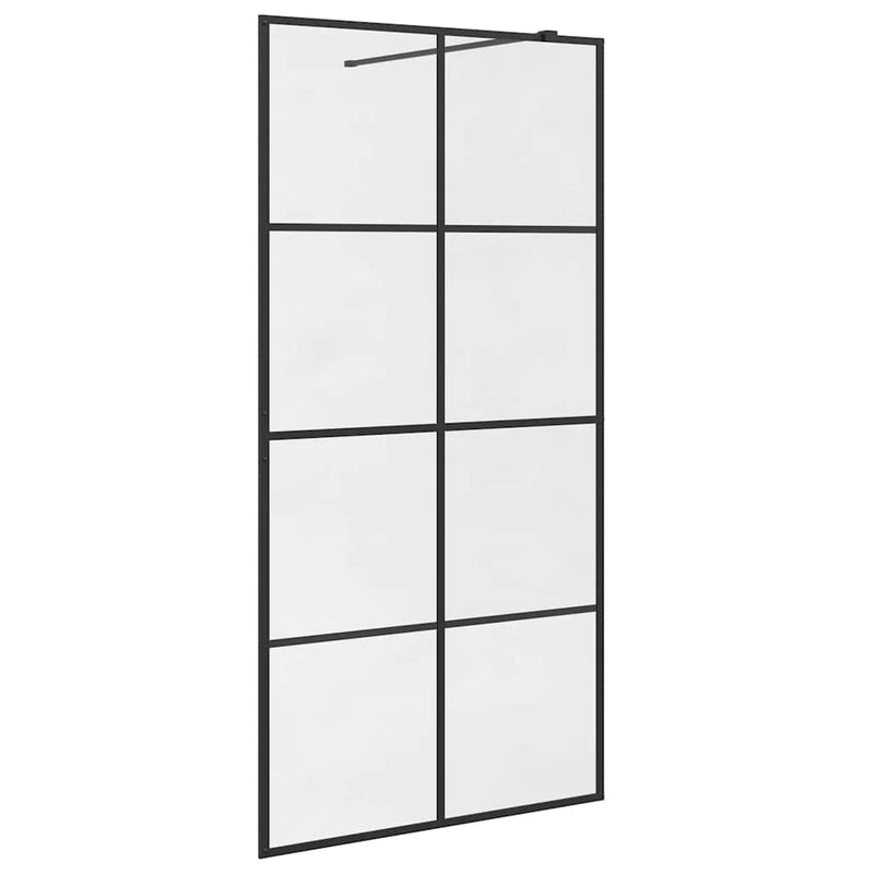 Afbeelding laden in galerijviewer, Vidaxl inloopdouchewand 100x195 cm esg-glas transparant en zwart

