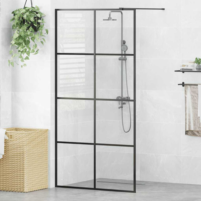 Afbeelding laden in galerijviewer, Vidaxl inloopdouchewand 100x195 cm esg-glas transparant en zwart

