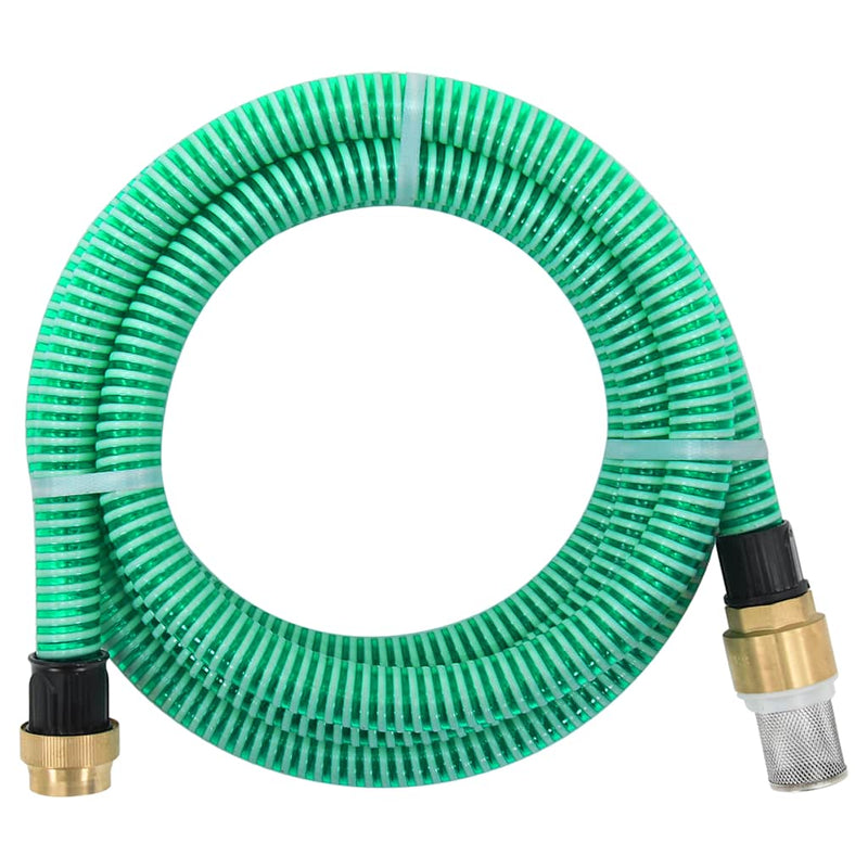 Afbeelding laden in galerijviewer, Vidaxl zuigslang met messing koppelingen 1,1'' 15 m pvc groen
