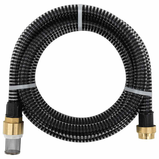 Vidaxl zuigslang met messing koppelingen 1,1'' 3 m pvc zwart