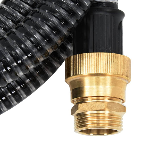 Vidaxl zuigslang met messing koppelingen 1,1'' 4 m pvc zwart