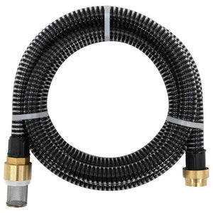 Vidaxl zuigslang met messing koppelingen 1,1'' 5 m pvc zwart