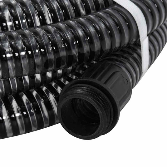 Vidaxl zuigslang met messing koppelingen 1,1'' 7 m pvc zwart