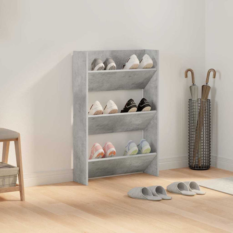 Afbeelding laden in galerijviewer, Vidaxl wandschoenenkast 60x18x90 cm spaanplaat betongrijs
