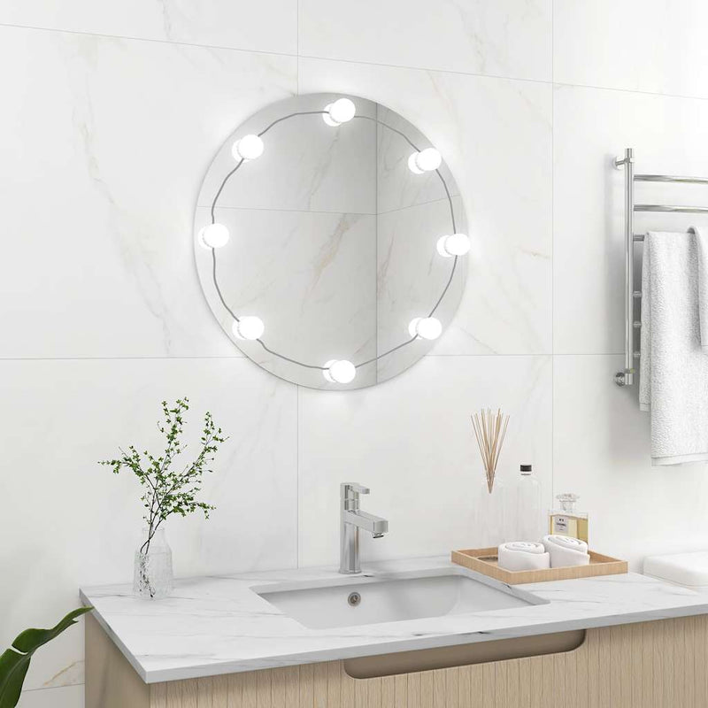 Afbeelding laden in galerijviewer, Vidaxl wandspiegel met led-lampen rond glas
