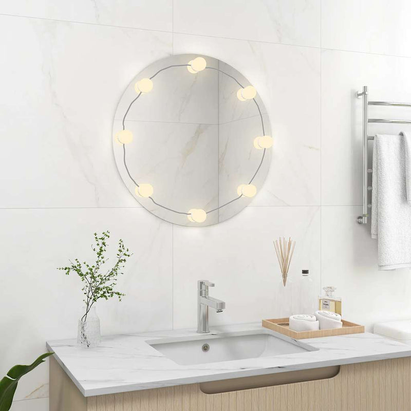 Afbeelding laden in galerijviewer, Vidaxl wandspiegel met led-lampen rond glas
