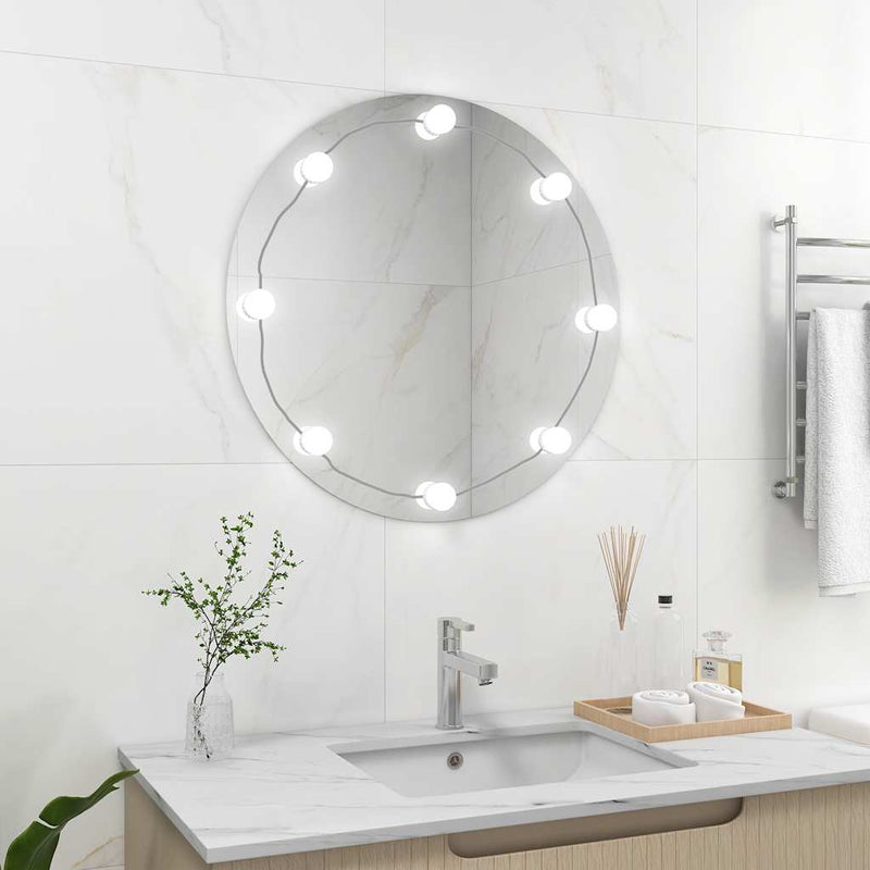 Afbeelding laden in galerijviewer, Vidaxl wandspiegel met led-lampen rond glas
