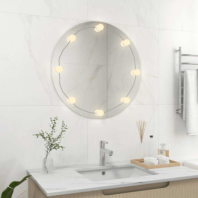 Afbeelding laden in galerijviewer, Vidaxl wandspiegel met led-lampen rond glas
