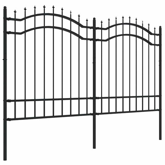 Vidaxl tuinhek met speerpunt zwart 239x125 cm gepoedercoat staal