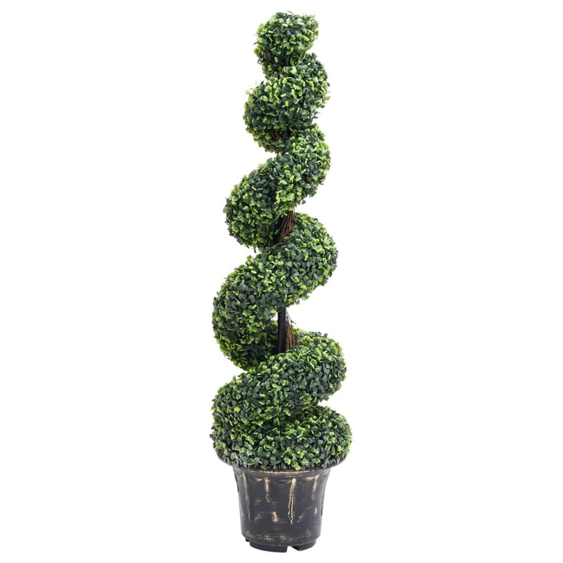 Afbeelding laden in galerijviewer, Vidaxl kunstplant met pot buxus spiraal 117 cm groen
