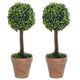 Vidaxl kunstplanten met pot 2 st buxus bolvorming 33 cm groen