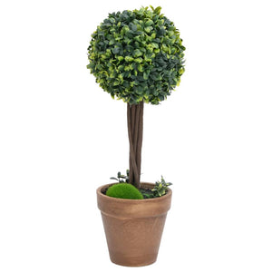 Vidaxl kunstplanten met pot 2 st buxus bolvorming 41 cm groen