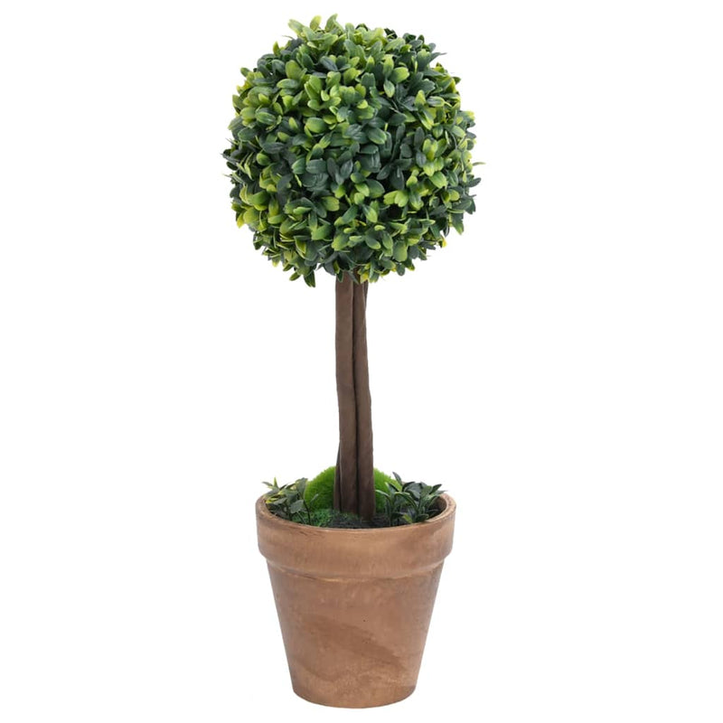 Afbeelding laden in galerijviewer, Vidaxl kunstplanten met pot 2 st buxus bolvorming 41 cm groen
