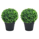 Vidaxl kunstplanten met pot 2 st buxus bolvorming 37 cm groen
