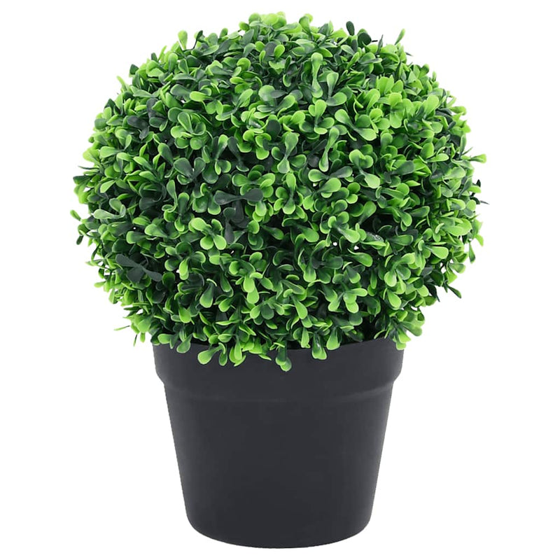 Afbeelding laden in galerijviewer, Vidaxl kunstplanten met pot 2 st buxus bolvorming 37 cm groen
