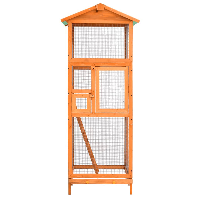 Afbeelding laden in galerijviewer, Vidaxl vogelkooi 68x62x166 cm massief vurenhout
