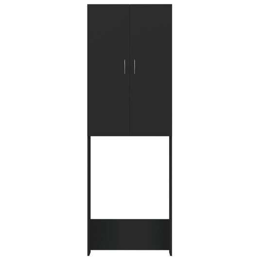 Vidaxl wasmachinekast 64x25,5x190 cm zwart