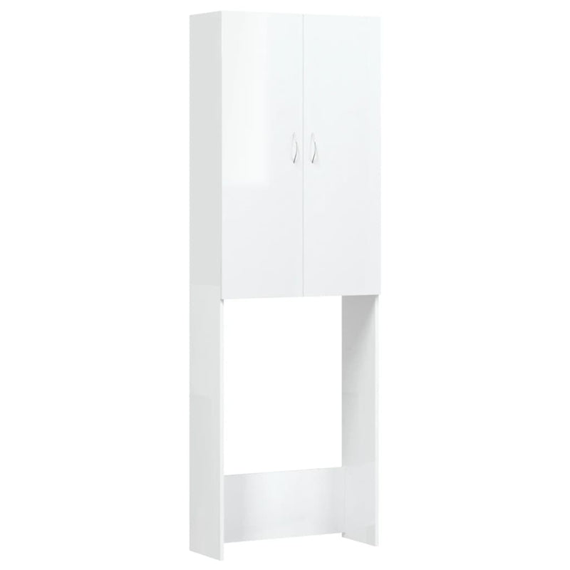 Afbeelding laden in galerijviewer, Vidaxl wasmachinekast 64x25,5x190 cm hoogglans wit
