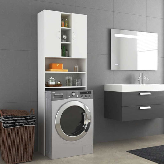 Vidaxl wasmachinekast 64x25,5x190 cm wit