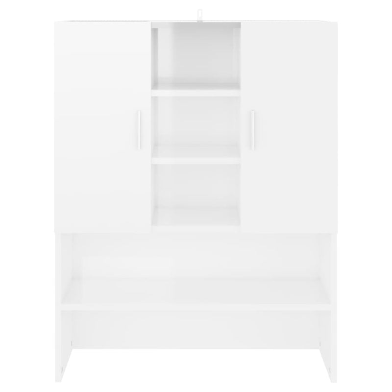 Afbeelding laden in galerijviewer, Vidaxl wasmachinekast 70,5x25,5x90 cm hoogglans wit
