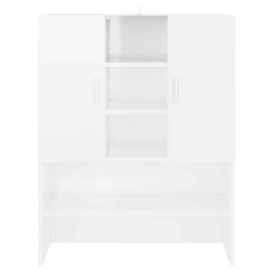 Vidaxl wasmachinekast 70,5x25,5x90 cm hoogglans wit
