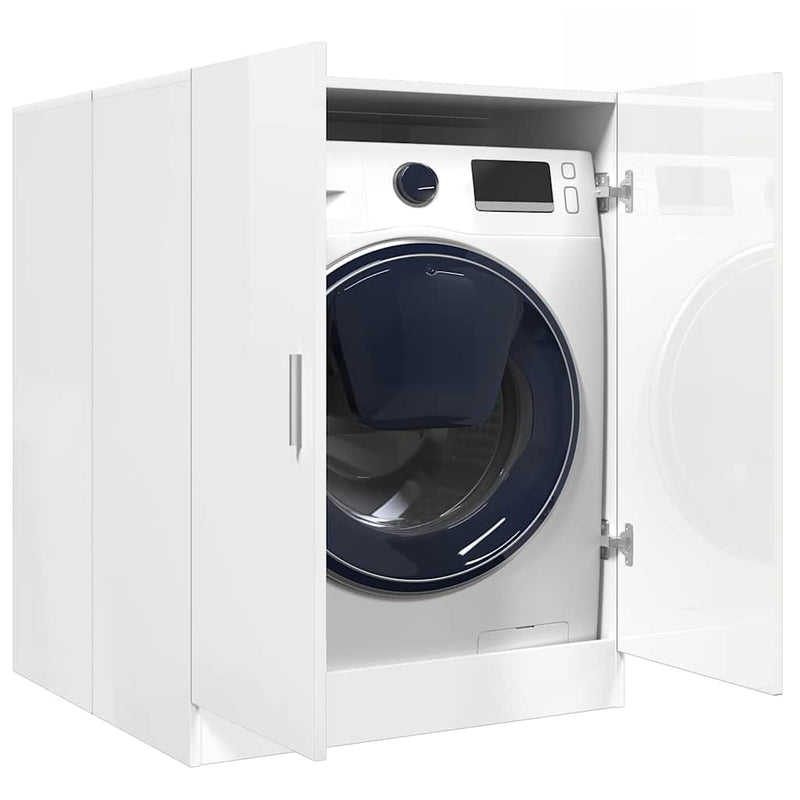 Afbeelding laden in galerijviewer, Vidaxl wasmachinekast 71x71,5x91,5 cm hoogglans wit
