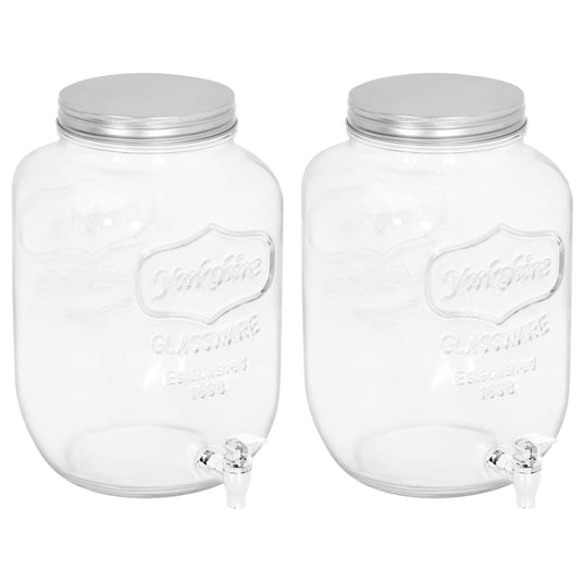 Vidaxl drankdispensers 2 st 8050 ml glas