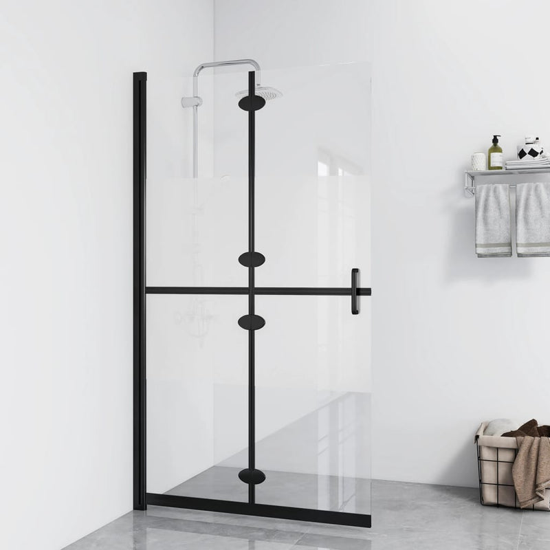 Afbeelding laden in galerijviewer, Vidaxl inloopdouchewand inklapbaar 90x190 cm esg-glas halfmat
