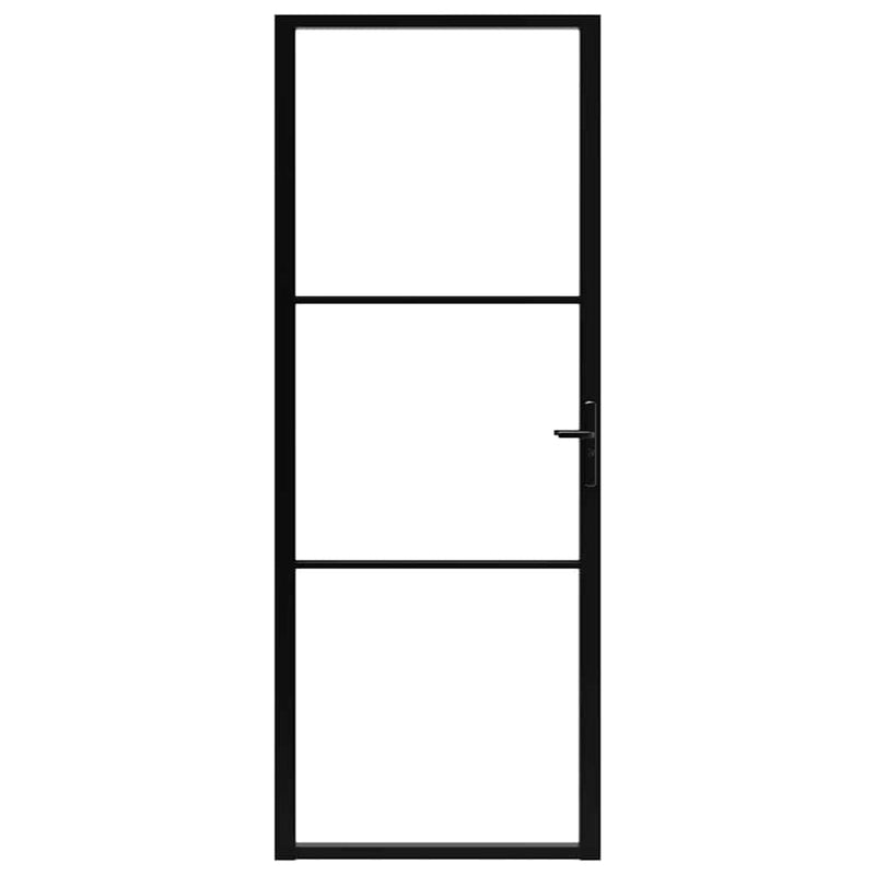 Afbeelding laden in galerijviewer, Vidaxl binnendeur 76x201,5 cm esg-glas en aluminium zwart
