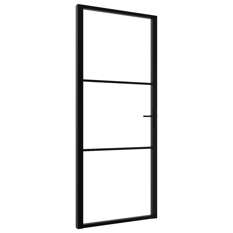 Afbeelding laden in galerijviewer, Vidaxl binnendeur 93x201,5 cm esg-glas en aluminium zwart
