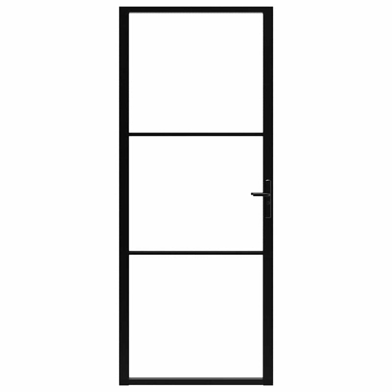 Afbeelding laden in galerijviewer, Vidaxl binnendeur 93x201,5 cm esg-glas en aluminium zwart
