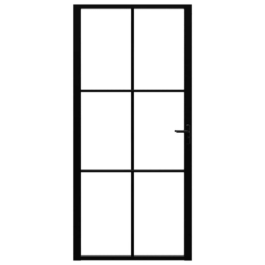 Vidaxl binnendeur 93x201,5 cm esg-glas en aluminium zwart