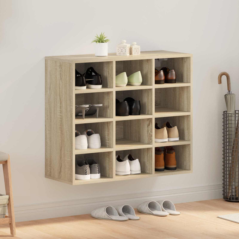 Afbeelding laden in galerijviewer, Vidaxl schoenenkast sonoma eiken 77,5 x 30 x 67 cm bewerkt hout

