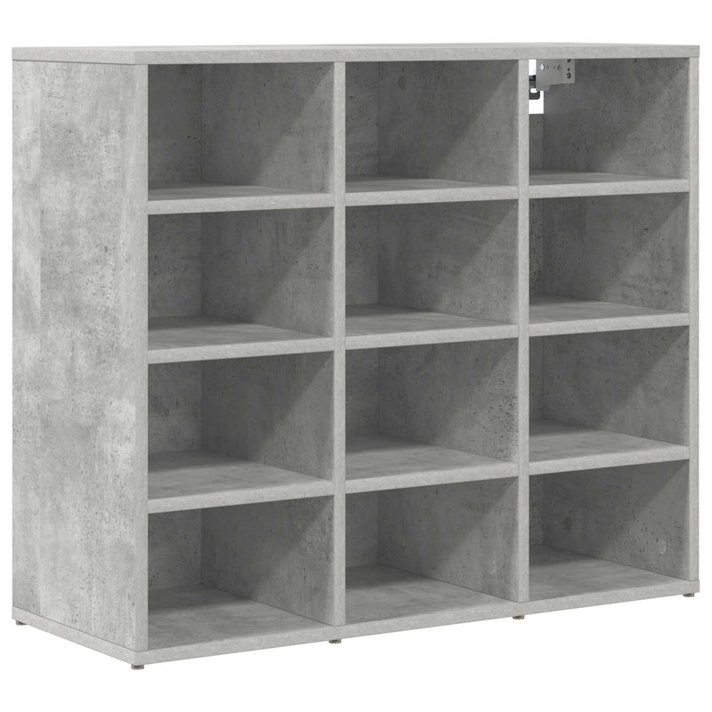 Afbeelding laden in galerijviewer, Vidaxl schoenenkast betongrijs 77,5 x 30 x 67 cm bewerkt hout
