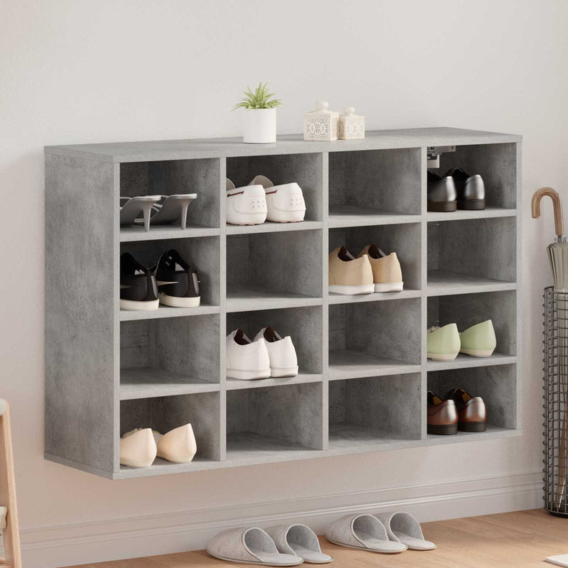 Afbeelding laden in galerijviewer, Vidaxl schoenenkast met plank betongrijs 103 x 30 x 67 cm bewerkt hout
