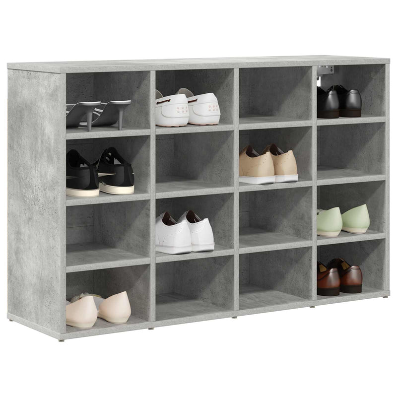 Afbeelding laden in galerijviewer, Vidaxl schoenenkast met plank betongrijs 103 x 30 x 67 cm bewerkt hout
