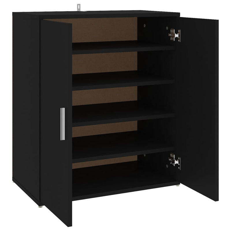 Afbeelding laden in galerijviewer, Vidaxl schoenenkast 60x35x70 cm bewerkt hout zwart
