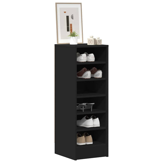 Vidaxl schoenenkast 31,5x35x90 cm bewerkt hout zwart