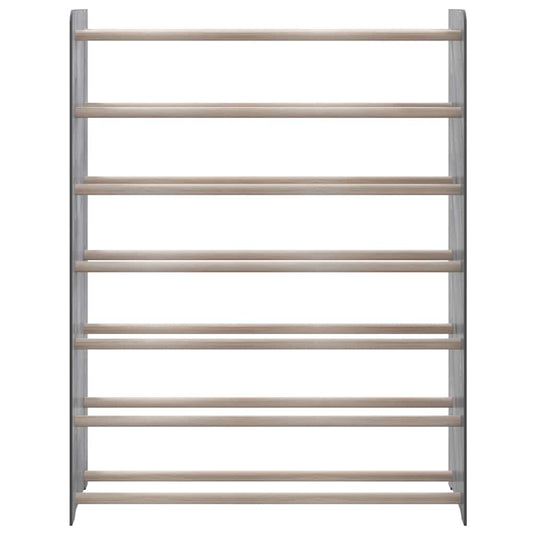 Vidaxl schoenenrek 90x24x117 cm bewerkt hout grijs