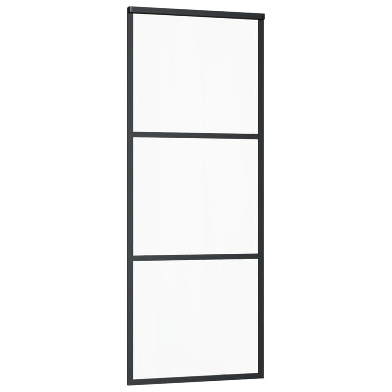 Afbeelding laden in galerijviewer, Vidaxl schuifdeur met beslag 76x205 cm aluminium en esg-glas
