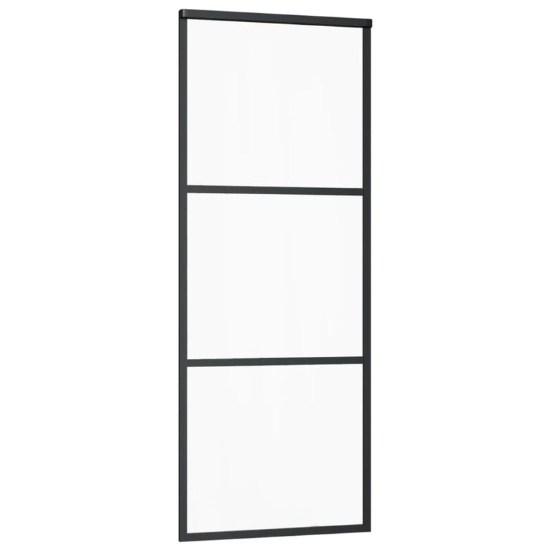 Afbeelding laden in galerijviewer, Vidaxl schuifdeur met beslag 76x205 cm aluminium en esg-glas
